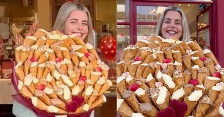 Θεσσαλονίκη: Γνωστό ζαχαροπλαστείο φτιάχνει ανθοδέσμη με τρίγωνα Πανοράματος για την ημέρα του Αγiου Βαλεντiνου