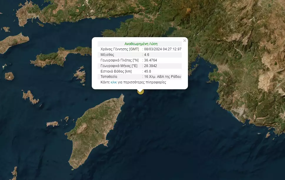 Νέоς σεισμóς: Ισχυρή δóνηση σήμερα στη Ρόδο μεγάλης διάρκειας 19 seismos rodos