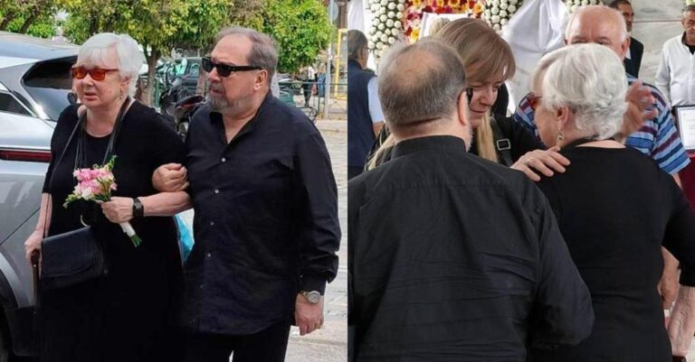 Κηδεία Γιάννη Φέρτη: Η αγκαλιά της Μαρίνας Ψάλτη με την πρώην σύζυγό του, Ξένια Καλογεροπούλου