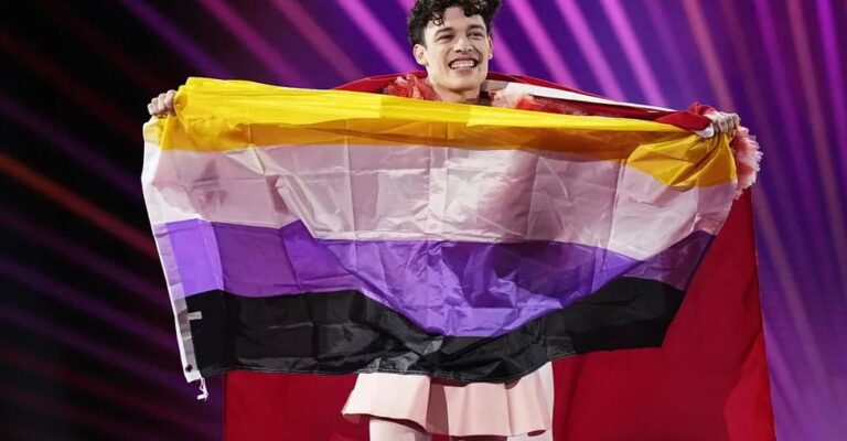 Δεν είναι της χώρας του: Τι συμβολίζει η σημαία που ύψωσε ο άφυλος νικητής της Eurovision 2024