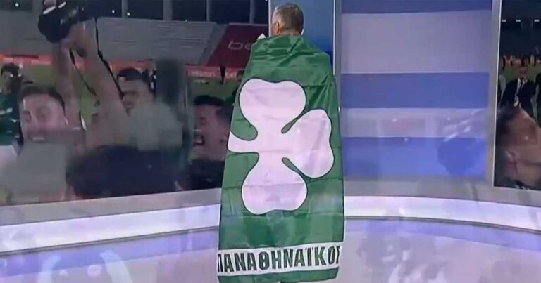 Γιάννης Ντσούνος: Εμφανίστηκε στο πλατό με σημαία του Παναθηναϊκού  