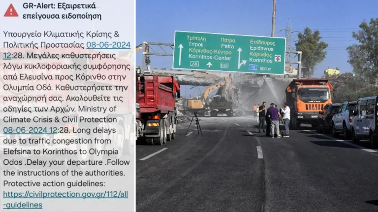 Αθηνών-Κορίνθου: Νέο μήνυμα από το 112 μετά την ανατροπή βυτιοφόρου