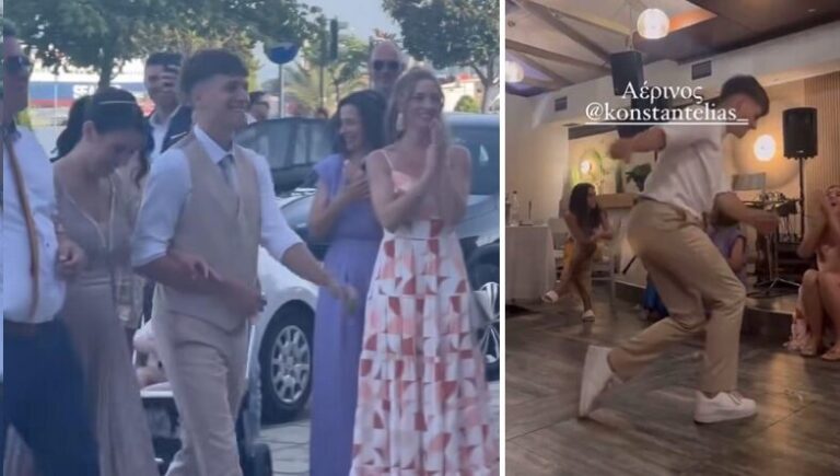 Ο Γιάννης Κωνσταντέλιας συγκίνησε χορεύοντας ζεϊμπέκικο στον γάμο της αδερφής του