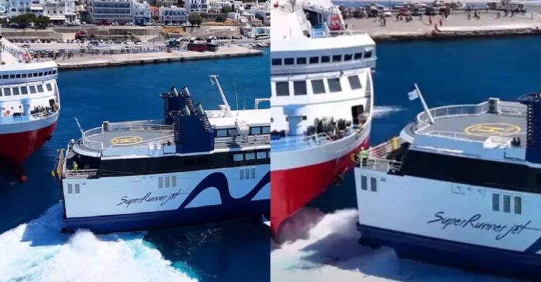 Για αυτό είναι οι καλύτεροι στον κόσμο: Η αριστοτεχνική μανούβρα του Έλληνα καπετάνιου στο λιμάνι της Τήνου