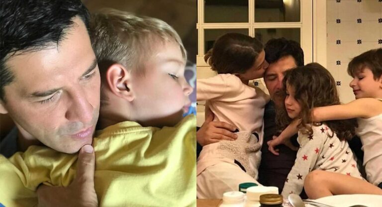 Σάκης Ρουβάς: Οι σπάνιες φωτογραφίες αγκαλιά με τα παιδιά του για την γιορτή του πατέρα