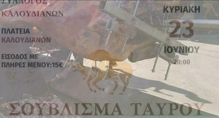 Σάλος με το σούβλισμα ταύρου για τη γιορτή του Αγίου Πνεύματος