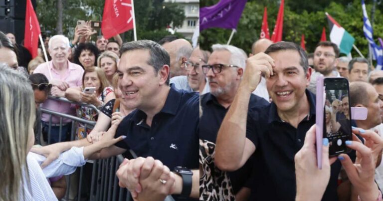 Σύνταγμα: Αποθέωσαν τον Αλέξη Τσίπρα στη συγκέντρωση του Στέφανου Κασσελάκη