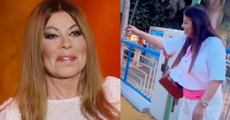 Στιγμές ευτυχίας για την Άντζελα Δημητρίου: Στην παιδική χαρά με την εγγονή της