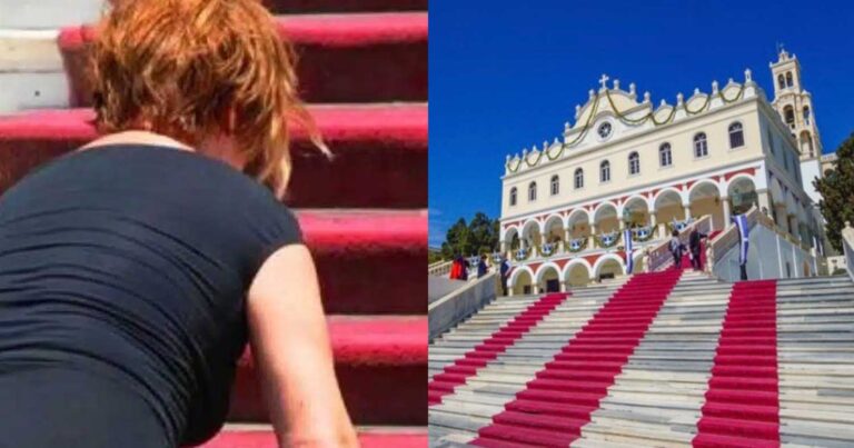 Γονατιστή στην Παναγία της Τήνου νόμιζα ότι έχανα τα μωρά μου όταν ήρθε μια γιαγιά και ακούμπησε την κοιλιά μου