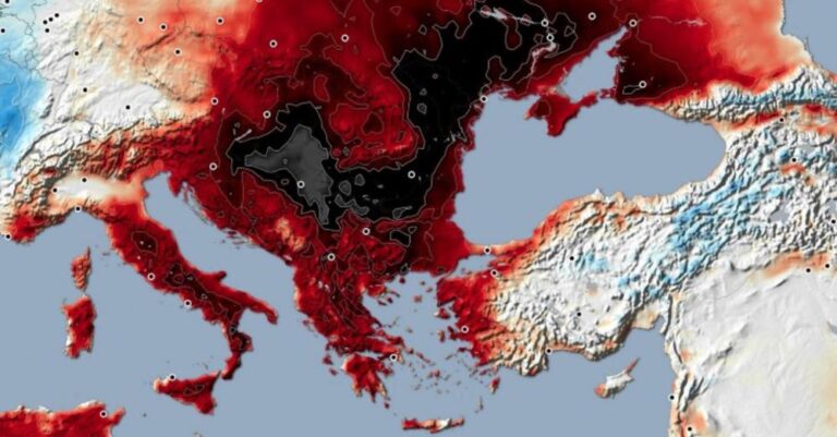 Καιρός: Ο καύσωνας «μαυρίζει» τα Bαλκάνια – Σε ποιες περιοχές της χώρας θα καταρριφθούν τα ρεκόρ ζέστης