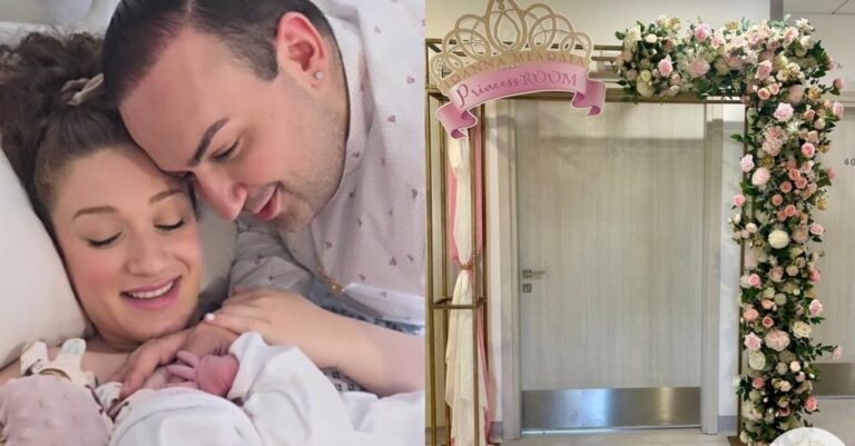 Ροζ παντού, πολυέλαιοι, τούρτες, γλυκά και αψίδα με λουλούδια: Στόλισαν το δωμάτιο του μαιευτηρίου Μαυρίκιος – Ιλάειρα
