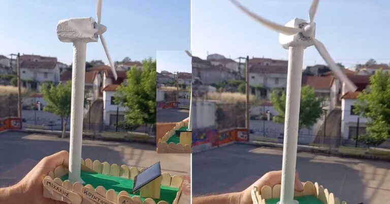 Σέρρες: Μαθητής κατασκεύασε ανεμογεννήτρια που παίρνει ενέργεια απ’ τον ήλιο