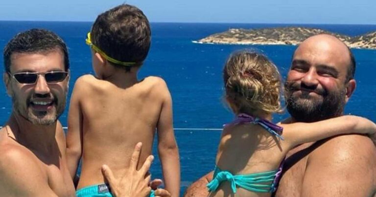 Παντελής Τουτουντζής: Στην Κρήτη με τον σύζυγο του και τα παιδάκια τους για την γιορτή του