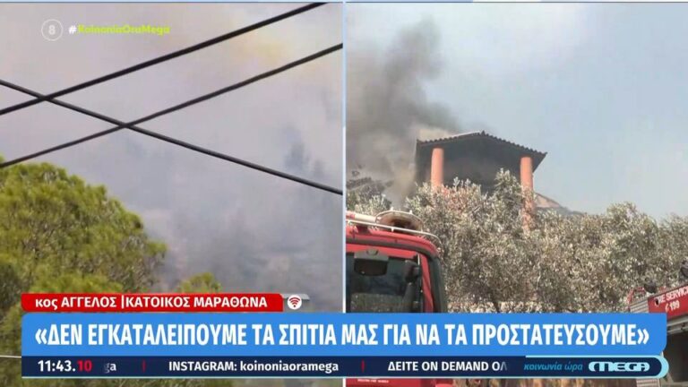«Η φωτιά ετοιμάζεται να μπει στα σπίτια, δεν υπάρχει ούτε ένα πυροσβεστικό» – Ξεσπά κάτοικος του Μαραθώνα