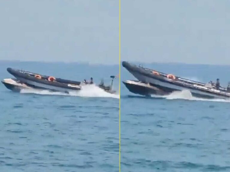 Σκάφος του λιμενικού «καβαλάει» φουσκωτό με μετανάστες για να τους σταματήσει