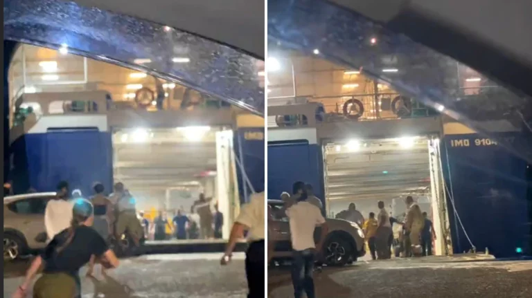 Παραλίγο τραγωδία: Επιβάτες έσπρωξαν αυτοκίνητο από πλοίο που δεν μπορούσε να δέσει και έτρεξαν να επιβιβαστούν