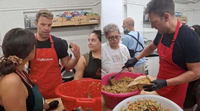 Στέφανος Κασσελάκης – Φόρεσε την ποδιά των εθελοντών και ετοίμασε γεύματα για τους πυρόπληκτους