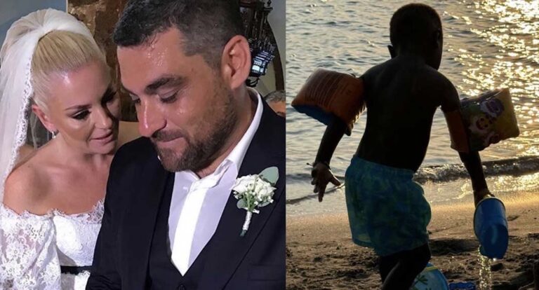 Ελισάβετ Μουτάφη: Φωτογραφίζει τον Μάνο Νιφλή και τον γιο τους πάνω σε σκάφος στις καλοκαιρινές τους διακοπές