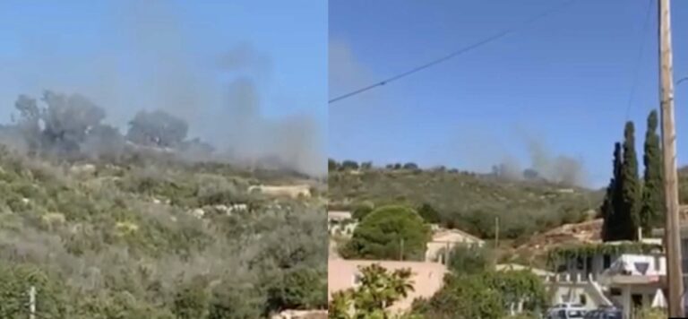Φωτιά τώρα σε νησί κοντά σε σπίτια, ανήμερα της Παναγίας – Συναγερμός στην Πυροσβεστική