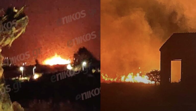 Μεγάλη φωτιά τώρα στη Σάμο μέσα στην νύχτα – Συναγερμός στην Πυροσβεστική