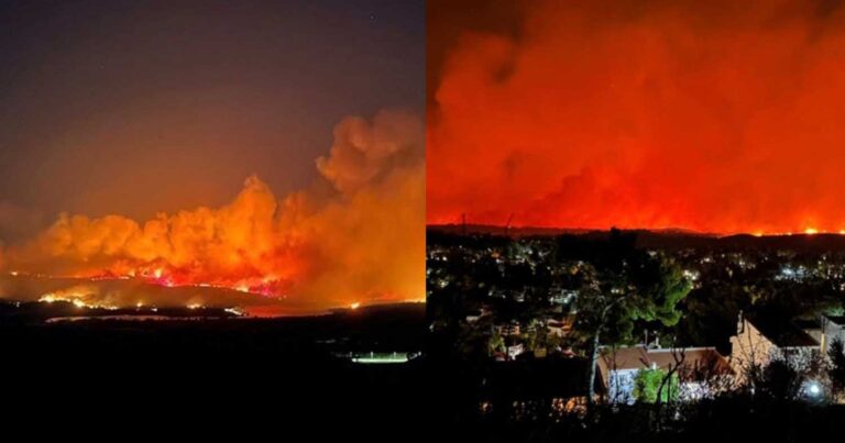 Νύχτα αγωνίας στη Βορειοανατολική Αττική: Εκτός ελέγχου η φωτιά, εκκενώνονται νέες περιοχές