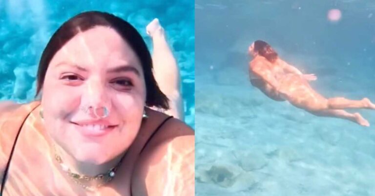 Δανάη Μπάρκα: Έκανε μακροβούτι στη θάλασσα σαν γοργόνα βγαλμένη από παραμύθι