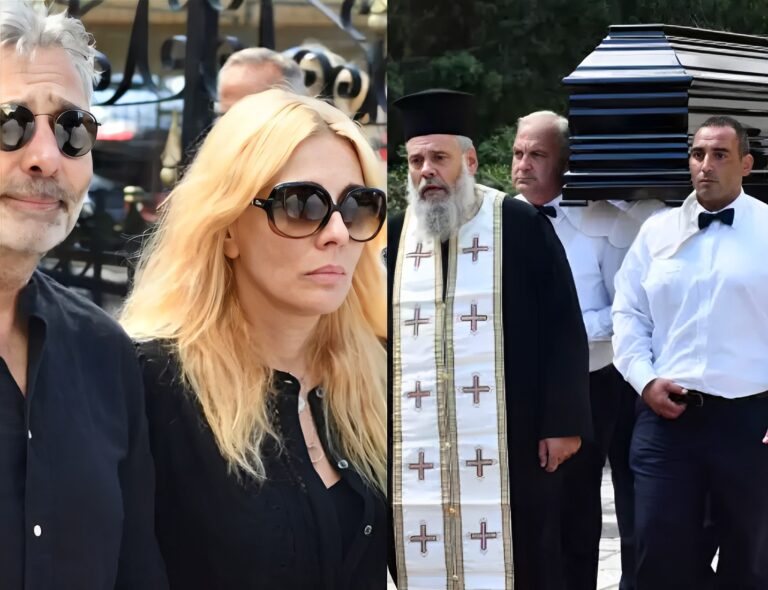 «Ράκος» η Σμαράγδα Καρύδη στην κηδεία του Ντίνου Καρύδη – Στο πλευρό της ο Θοδωρής Αθερίδης
