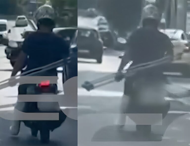 Ταύρος: Οδηγούσε μηχανάκι με το πόδι στο γύψο και τις πατερίτσες στο χέρι