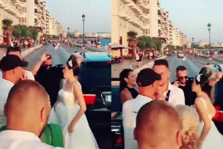 Θεσσαλονίκη: Νύφη και συγγενείς έστησαν χορό στη μέση της Λεωφόρου Νίκης – Δείτε βίντεο