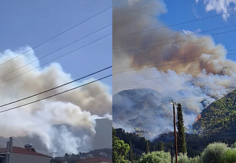 EKTAKTO TΩΡΑ – Μεγάλη φωτιά στην Ελλάδα – Εντολή εκκένωσης σε δύο χωριά