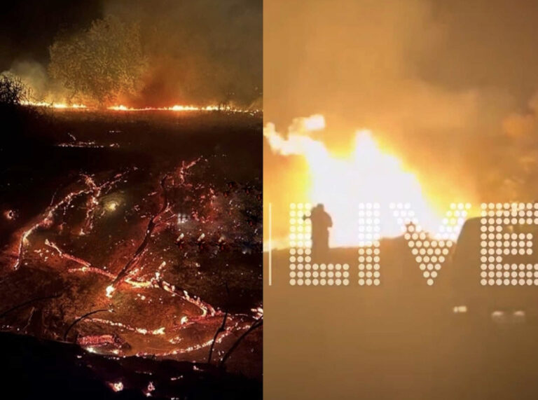 EKTAKTO TΩΡΑ – Νέα μεγάλη φωτιά μέσα στη νύχτα –  Καίει δίπλα σε σπίτια – Ήχησε το 112