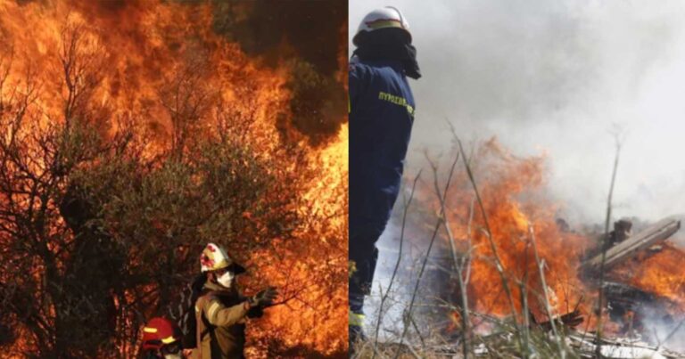 Φωτιά στη Ρόδο – Στη μάχη με τις φλόγες επίγεια και εναέρια μέσα