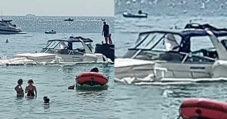 Σκάφος βυθίζεται δίπλα σε λουόμενους σε παραλία της Βουλιαγμένης