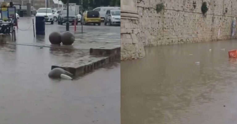 «Πνίγεται» ελληνικό νησί – Ποτάμια οι δρόμοι, προβλήματα στις συγκοινωνίες