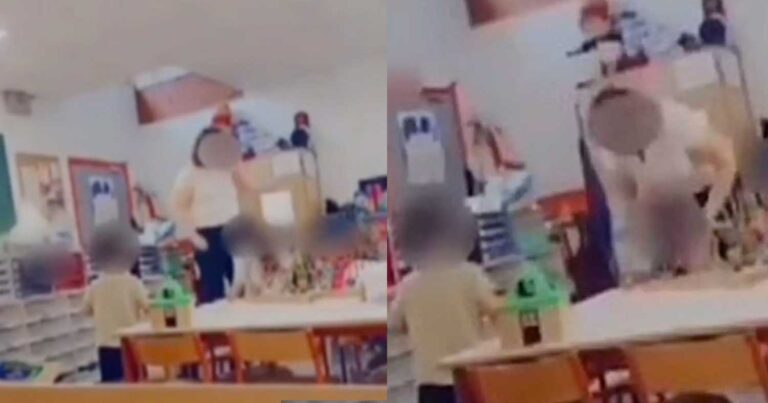 Νηπιαγωγός χτuπά 3χpονη και την ψεκάζει με υγρό ενώ φωνάζει «μαμά» – Το βίντεο που προκαλεί οργή