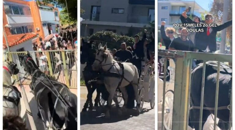 Απίστευτες σκηνές σε Λύκειο της Βούλας – Μαθητές πήγαν στο σχολείο με άμαξα