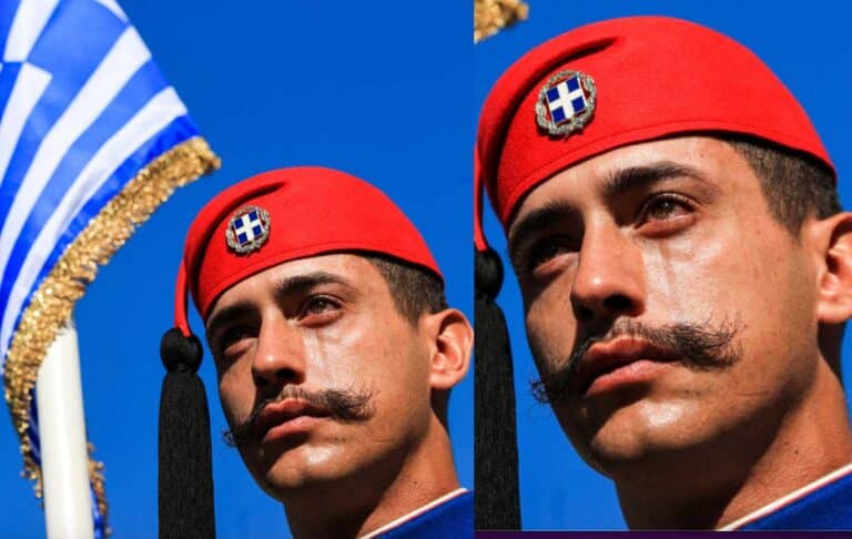 28η Οκτωβρίου: Δάκρυσε εύζωνας την ώρα της παρέλασης στη Θεσσαλονίκη