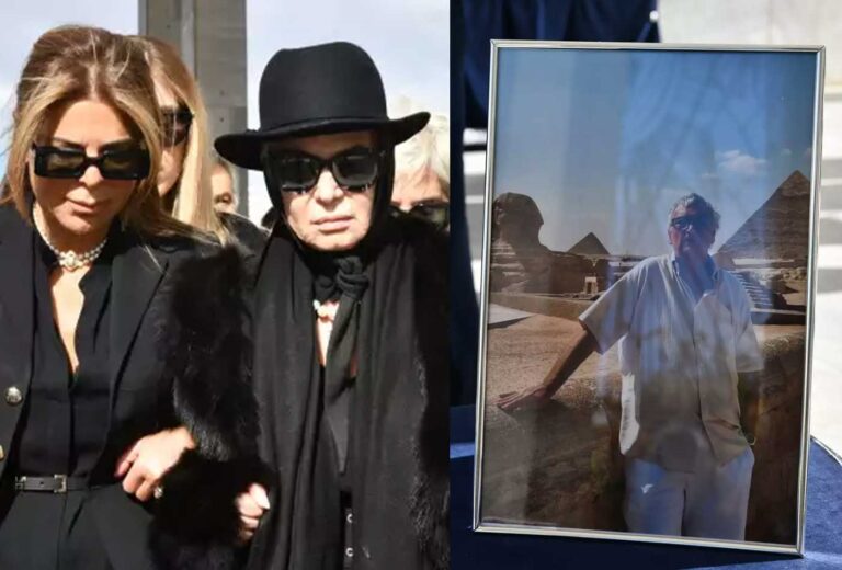 Δημήτρης Σούρας: Θλίψη στο τελευταίο αντίο – Συντετριμμένη η σύζυγός του, Ελένη Μαρούδα και η κόρη τους, Νίκη