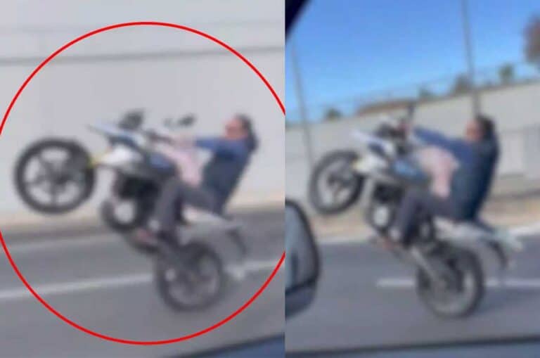 Αττική οδός: Οδηγός μηχανής κάνει σούζες χωρίς κράνος και έχοντας αγκαλιά τον σκύλο του