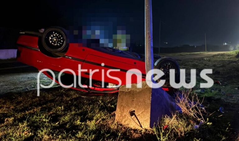 Σοβαρό τροχαίο-Αναποδογύρισε Ι.Χ κι έπεσε σε κολώνα