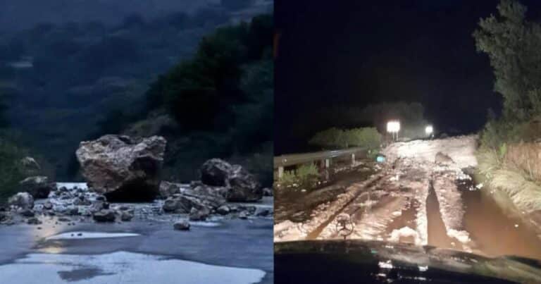 Σε κατάσταση έκτακτης ανάγκης πασίγνωστο νησί της Ελλάδας-Αποκολλιούνται οι βράχοι-Εγκλωβισμένοι στα αυτοκίνητα γονείς & παιδιά