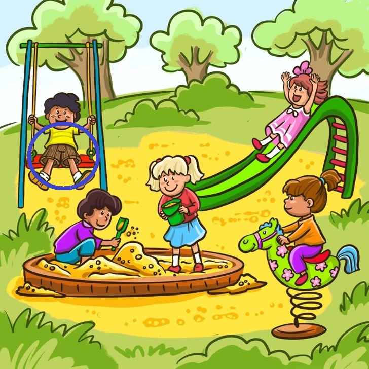 find the mistake children in park solved