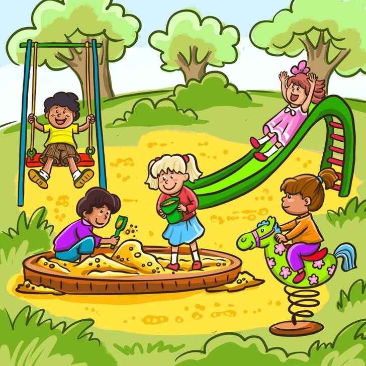 find the mistake children in park