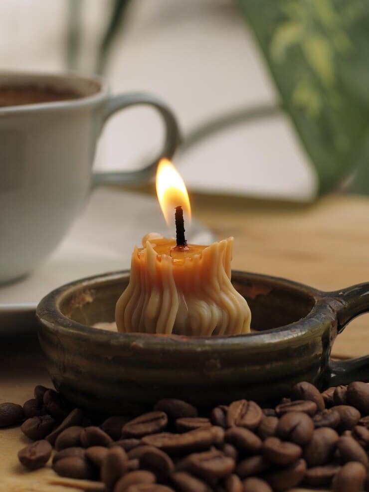 close up burning candles table 1048944 14631567