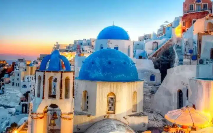 greece santorini oia city hd wallpaper