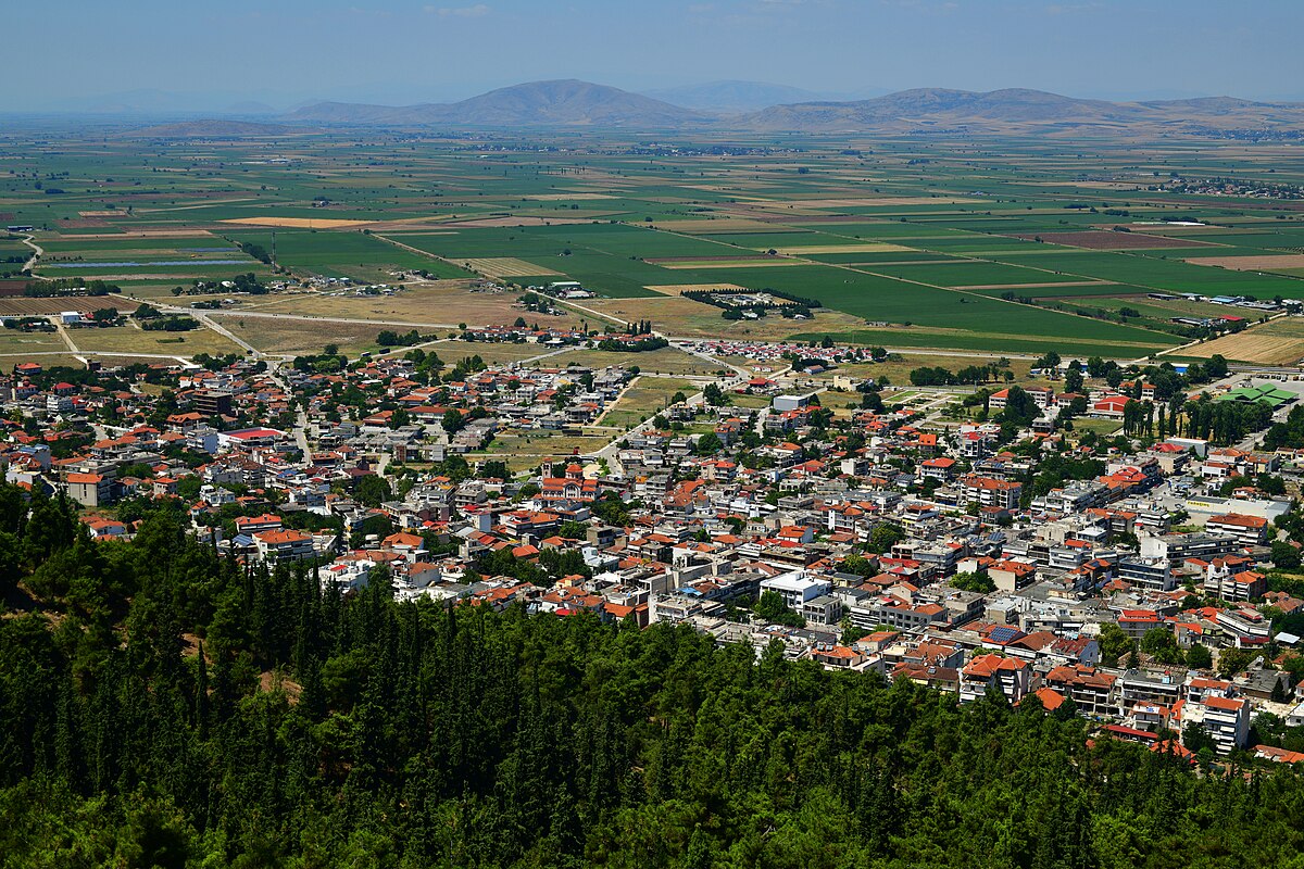 view of the thessalian plain from the acropolis of ancient pharsalos