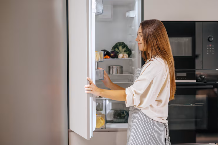 young woman taking food from fridge 259150 58052