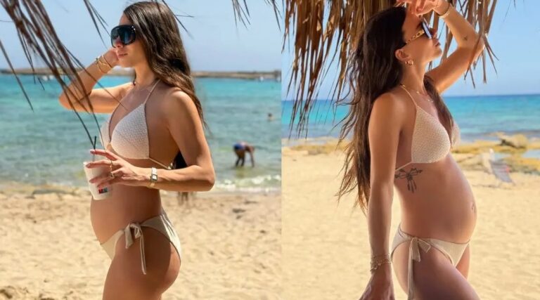 Έγκυος και λαμπερή: Σύζυγος Έλληνα ηθοποιού ποζάρει στην παραλία με φουσκωμένη κοιλιά και εντυπωσιάζει (