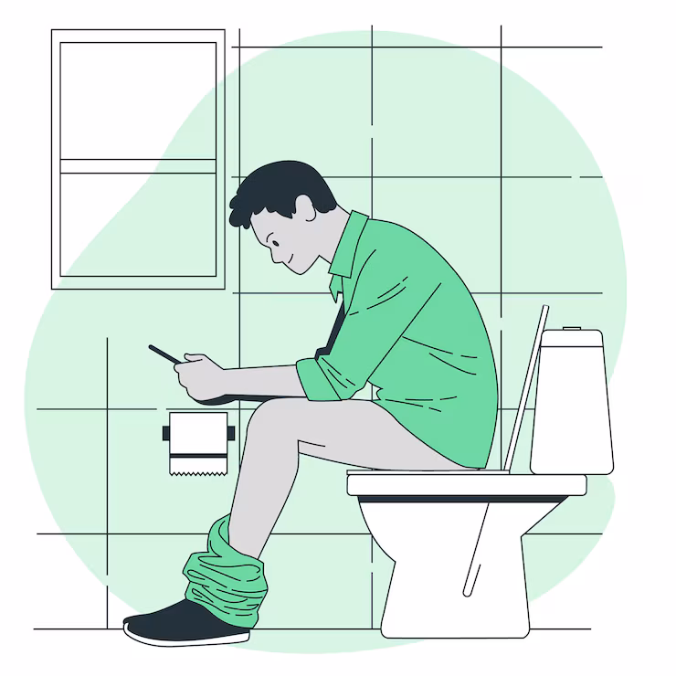 using phone toilet concept illustration 114360 21196