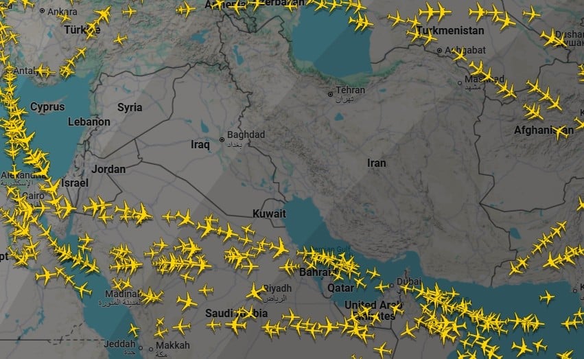 flightradar sky map